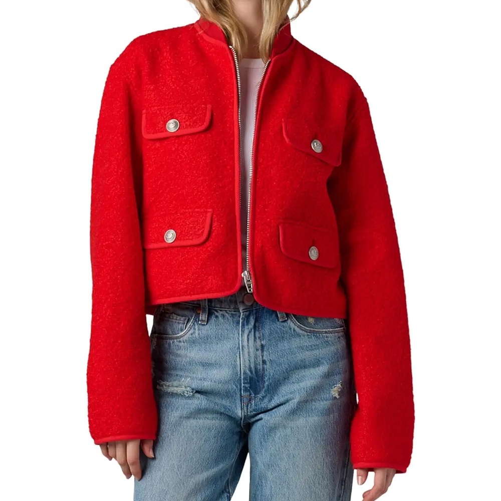 Blank NYC Vibrant Red Bomber Jacket